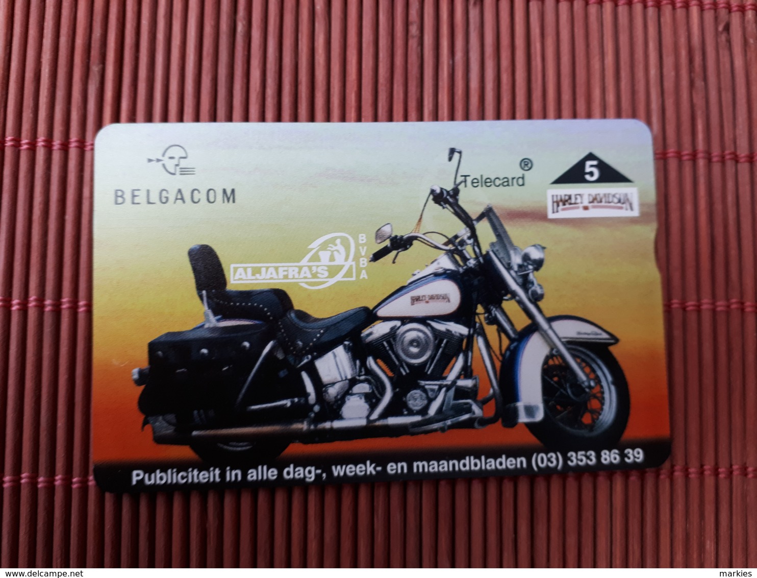 Harley Davidson Phonecard Belgium 512 L (Mint,Neuve)Only 1000 EX Made  Rare - Motos