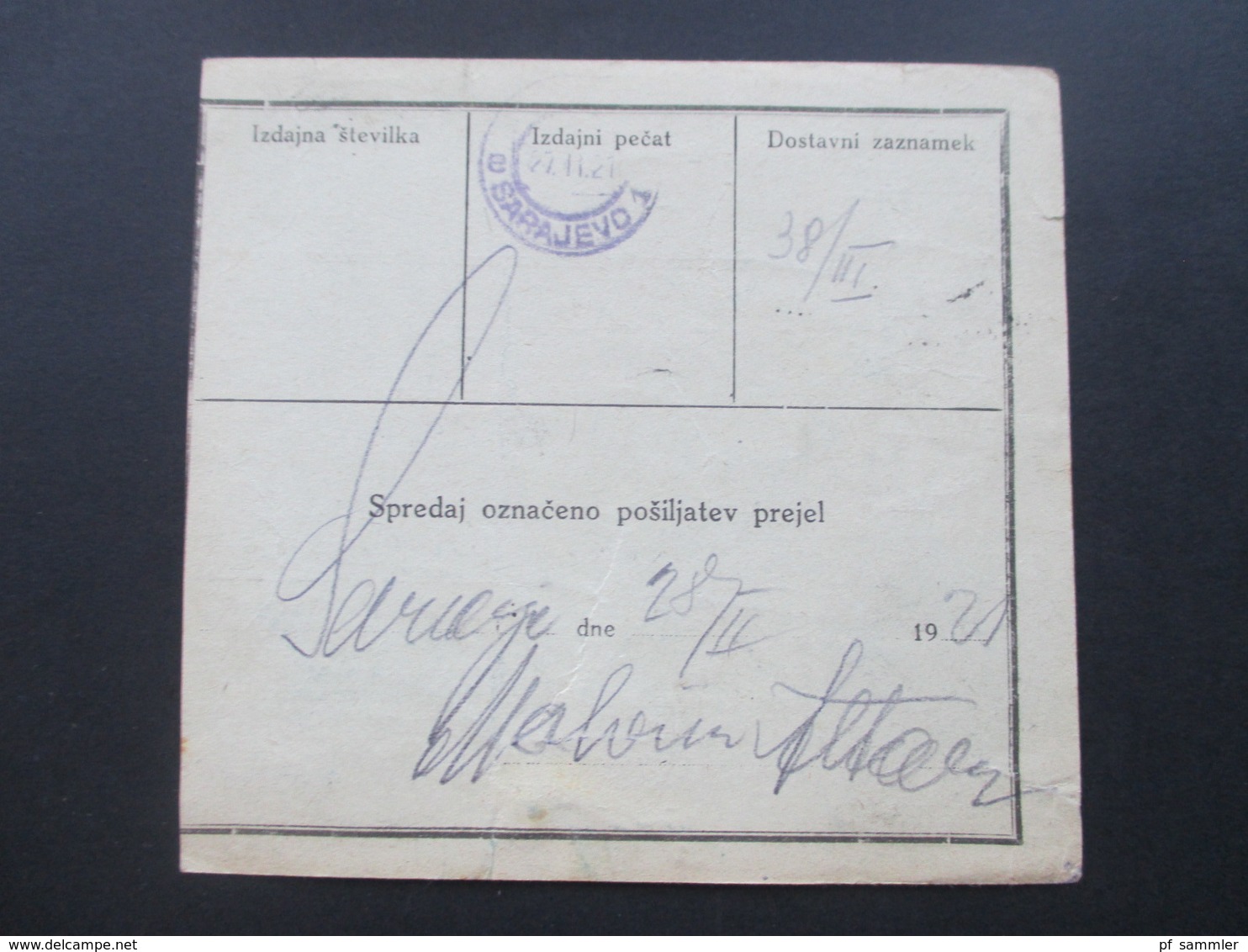 Jugoslawien SHS 1921 Paketkarten 24 Stück Mit Interessanten Frankaturen Und Klebezettel Und Stempel! - Lettres & Documents