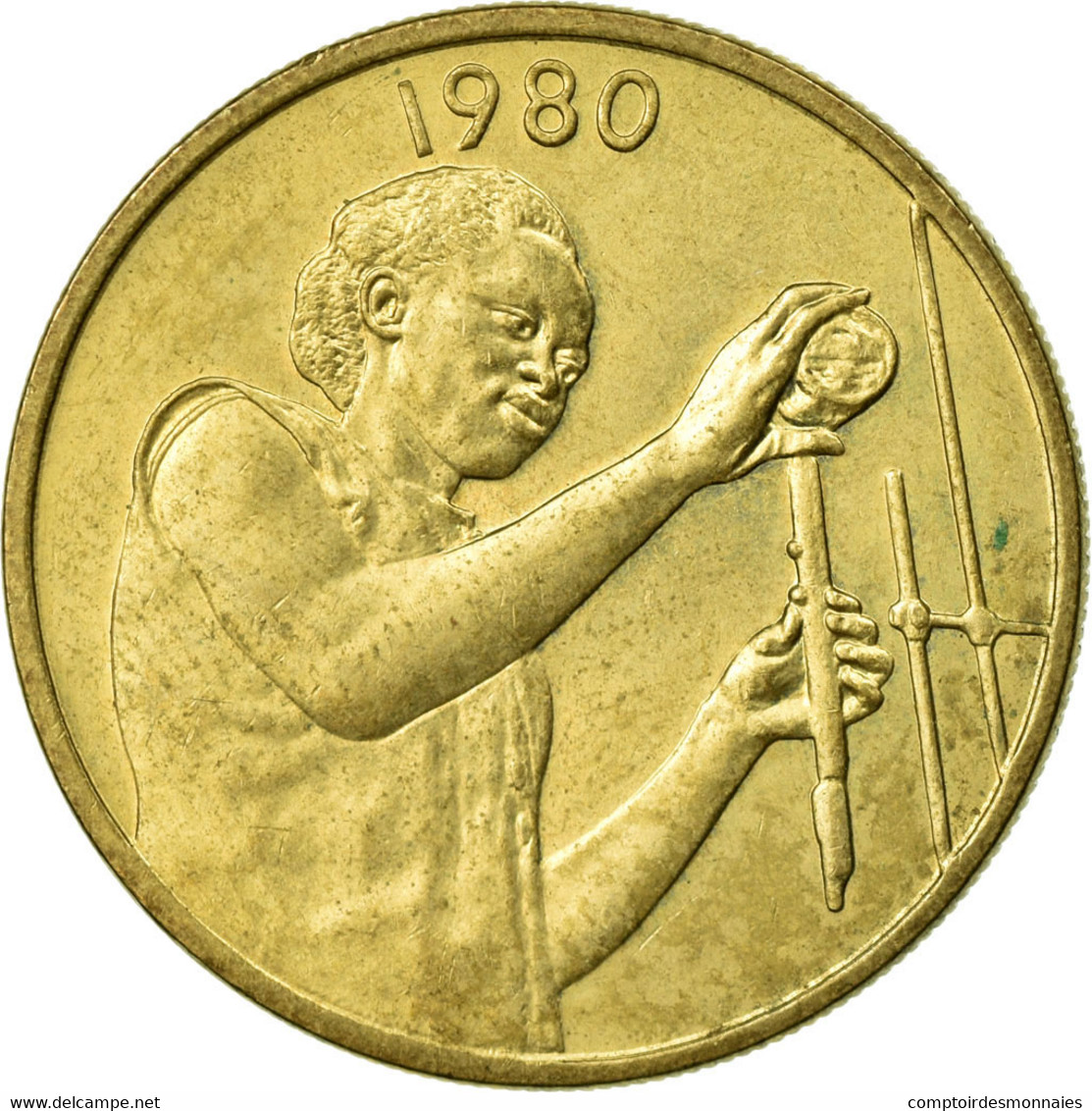 Monnaie, West African States, 25 Francs, 1980, Paris, TTB, Aluminum-Bronze, KM:9 - Ivory Coast