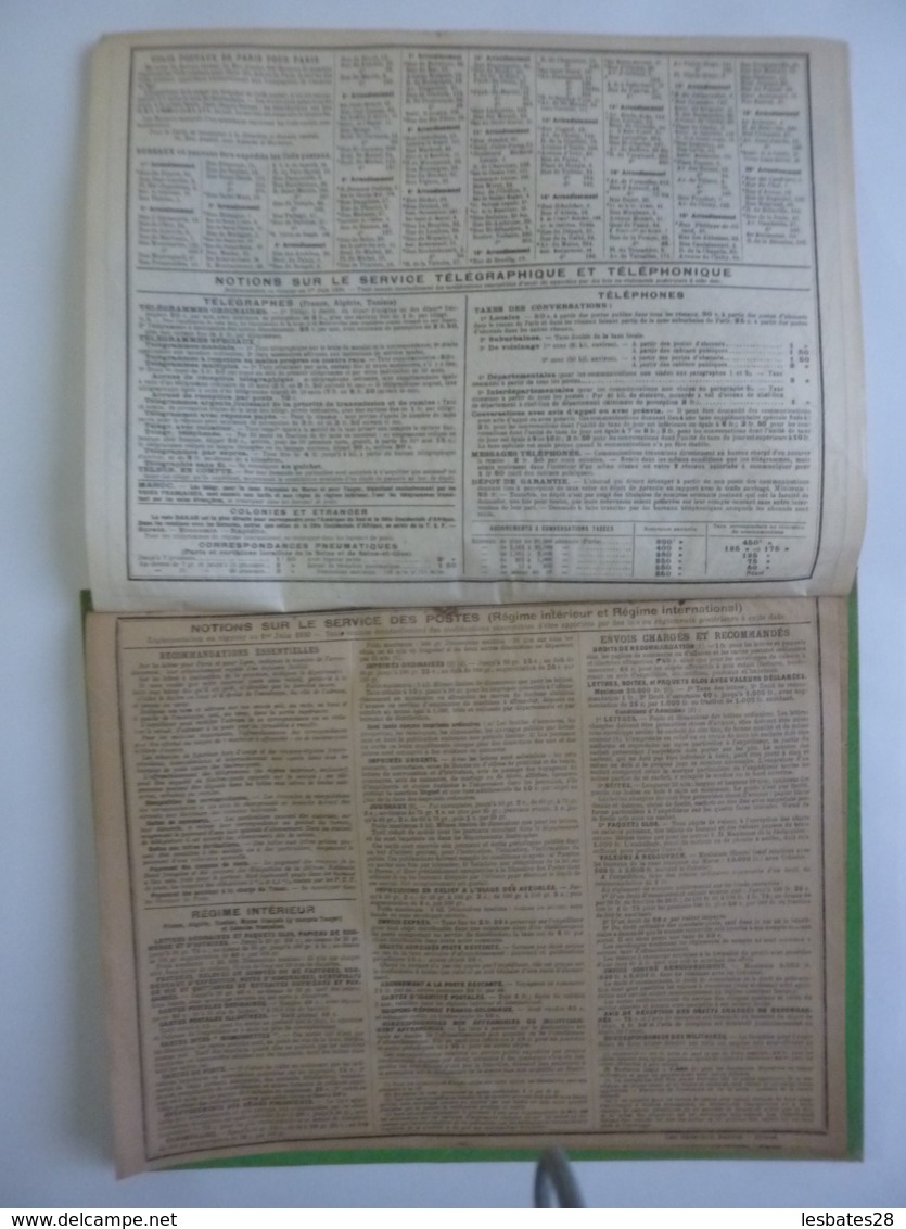 ALMANACH 1931  CALENDRIER  DES POSTES  ALLEGORIE Place Opéra  , Plan Paris  Imp Berthur, Rennes Chem 3-10 - Groot Formaat: 1921-40