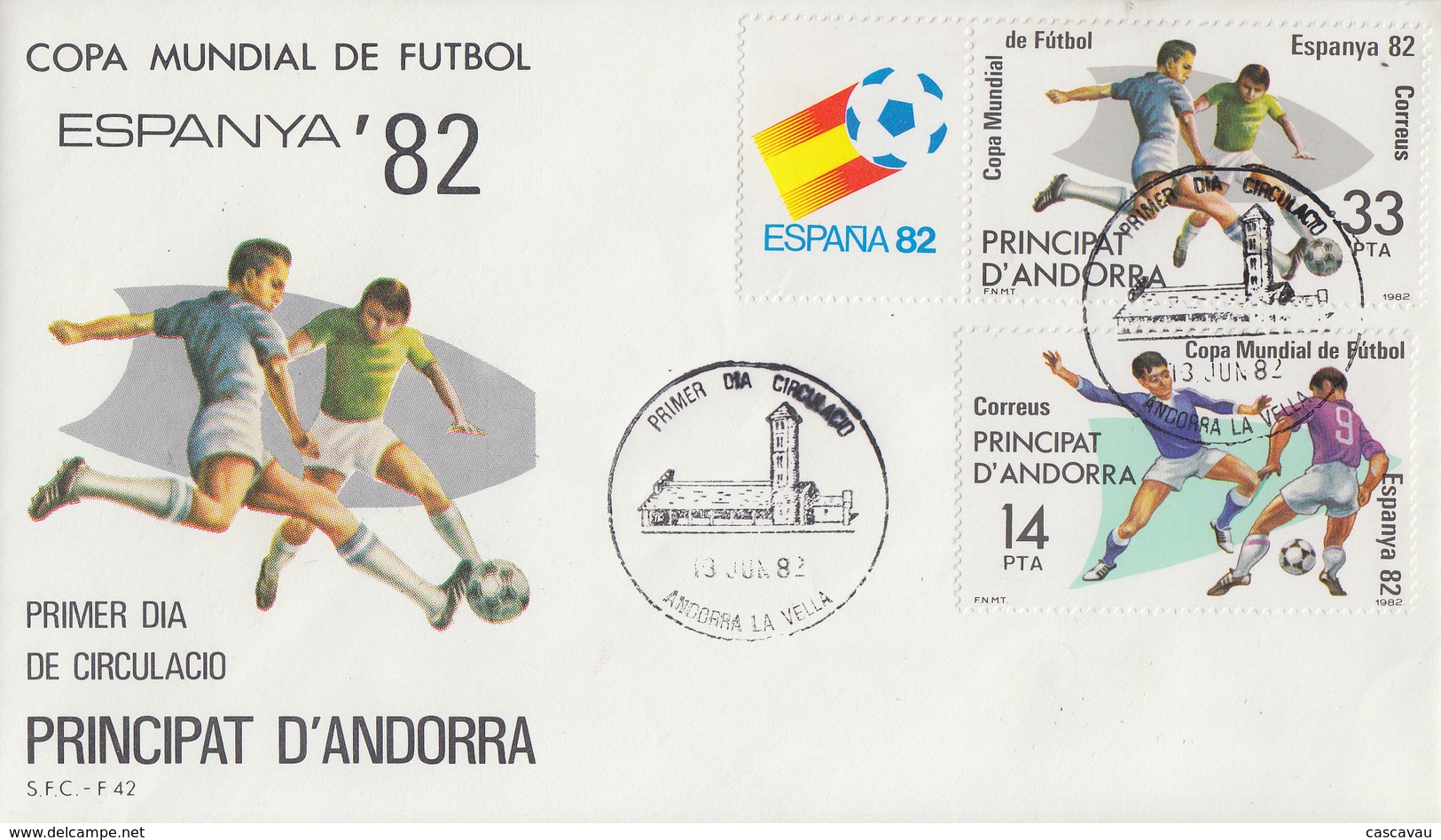 Enveloppe  FDC  1er  Jour   ANDORRE    Coupe  Du   Monde  De  Football   1982 - Otros & Sin Clasificación