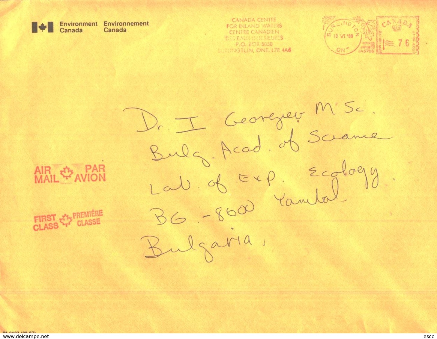 Mailed big covers (10)   1989 from  Canada