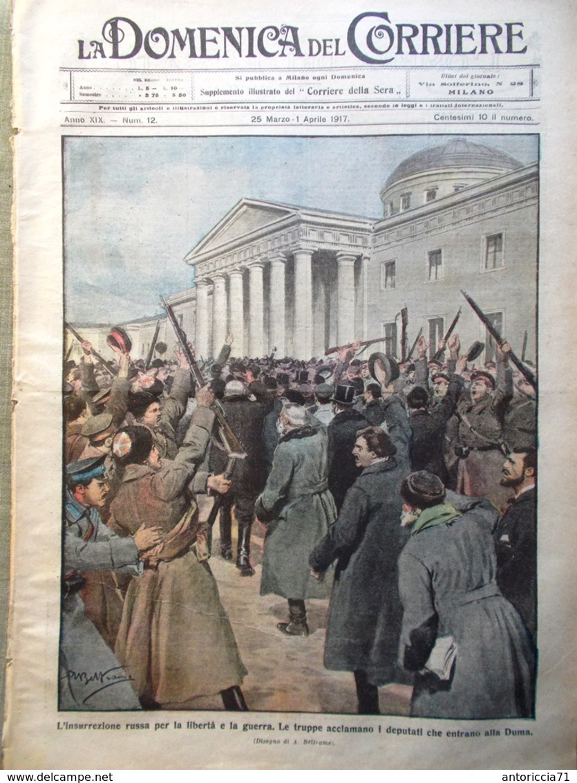 La Domenica Del Corriere 25 Marzo 1917 WW1 Asiago Gambrinus Carletti Bagdad Duma - War 1914-18