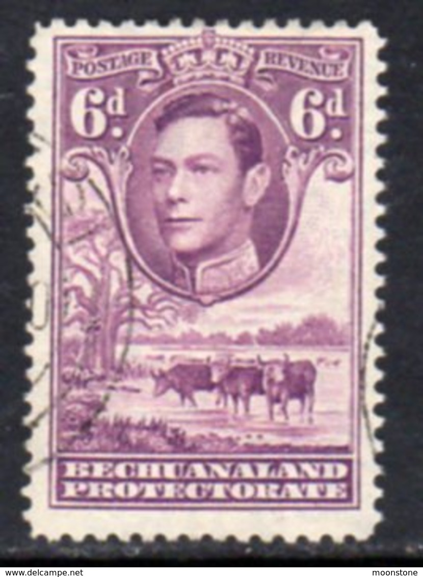 Bechuanaland Protectorate 1938-52 GVI 6d Red-purple Definitive, Used, SG 124 (BA2) - 1885-1964 Herrschaft Von Bechuanaland