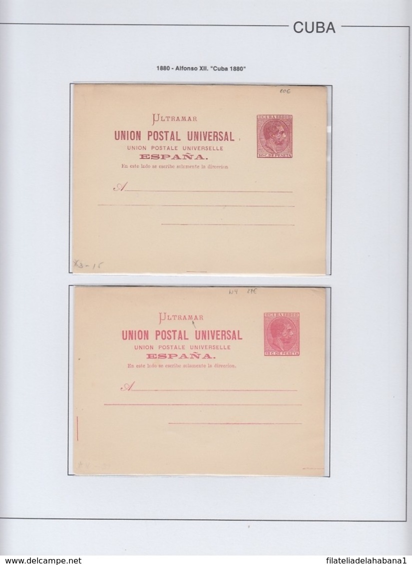 CUBA SPAIN COLONIAL POSTAL STATIONERY COLLECTION 1878-1898. EDIFIL ALBUM. HIGHT VALUE CATALOGE. - Collections, Lots & Series
