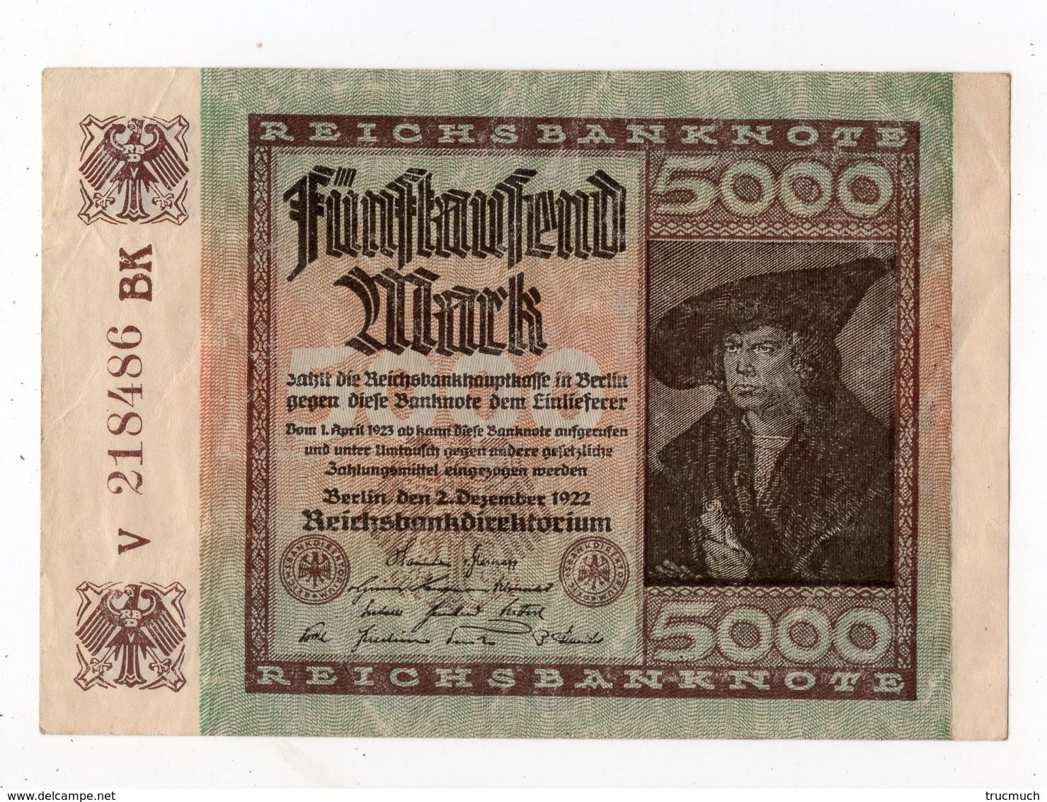 2 - Allemagne - 5000 Mark - 02.12.1922 - 5000 Mark