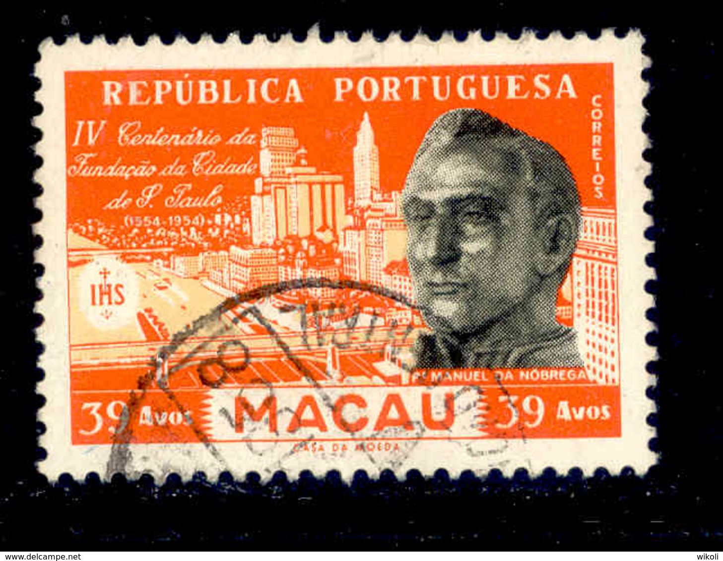 ! ! Macau - 1954 S. Paulo City - Af. 385 - Used - Gebruikt