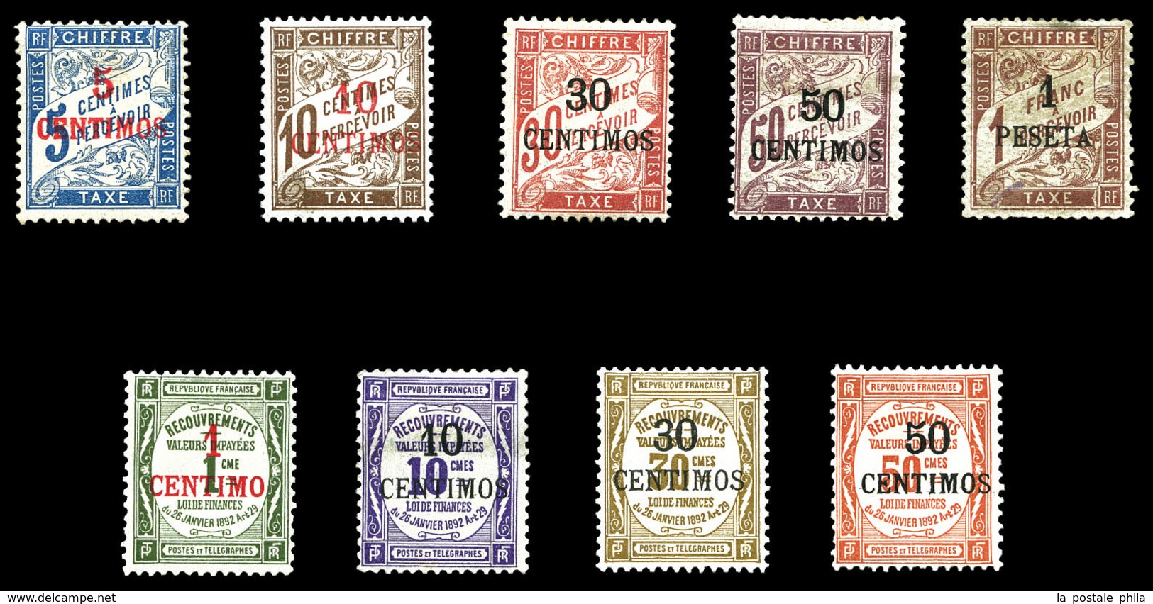 * Taxe, N°1/9, (N°5 Pd), Les 2 Séries TB  Qualité: *  Cote: 670 Euros - Used Stamps