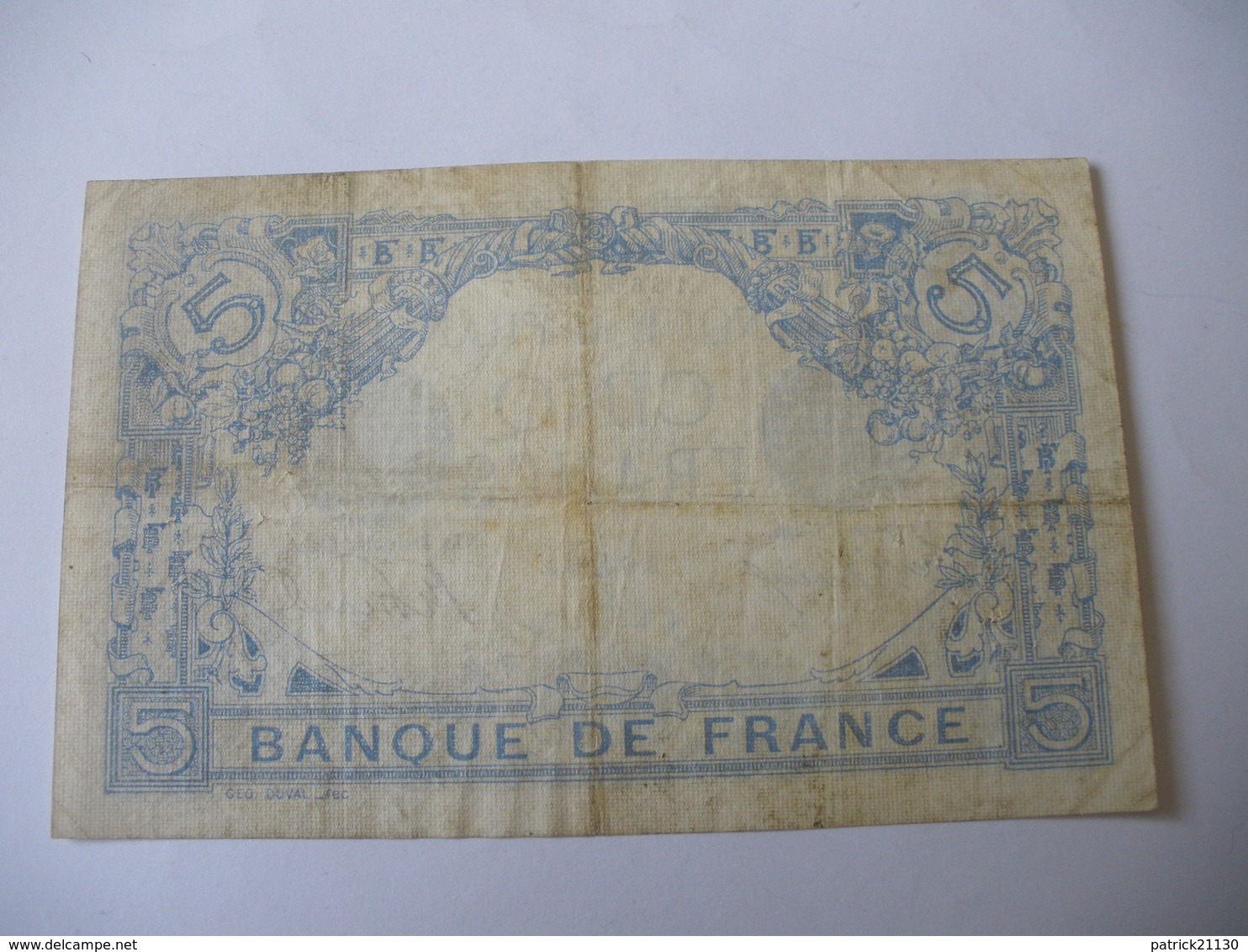 BILLET 5 F BLEU  17/06/1915 FAY 2/28 - 5 F 1912-1917 ''Bleu''