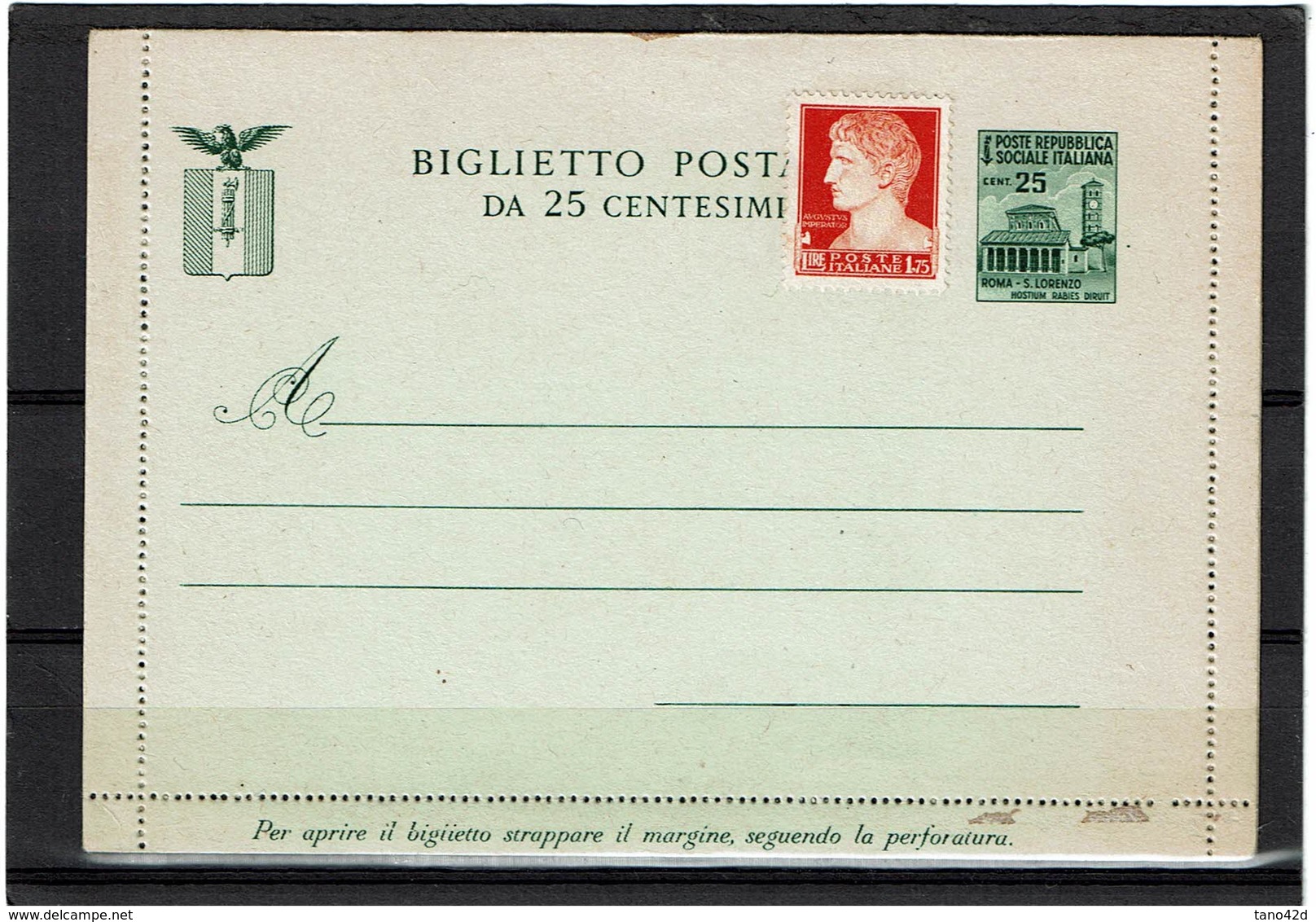 SAPR03 - ITALIE RSI CARTE LETTRE NEUVE - Ganzsachen