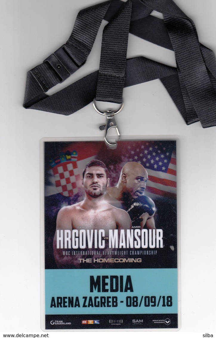 Croatia Zagreb 2018 / Boxing / Hrgovic - Mansour / WBC Int. Heavyweight Championship / Media / Accreditation - Apparel, Souvenirs & Other