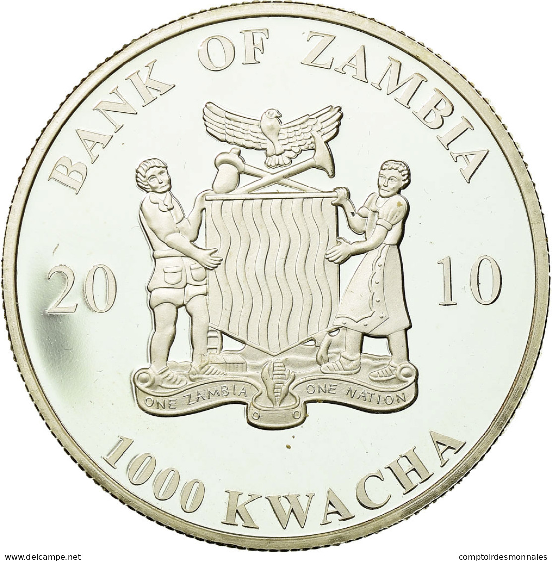 Monnaie, Zambie, 1000 Kwacha, 2010, British Royal Mint, FDC, Argent, KM:200 - Zambia