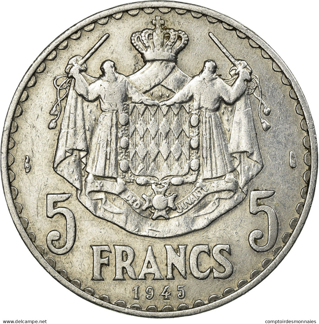 Monnaie, Monaco, Louis II, 5 Francs, 1945, TTB, Aluminium, Gadoury:MC135, KM:122 - 1949-1956 Oude Frank