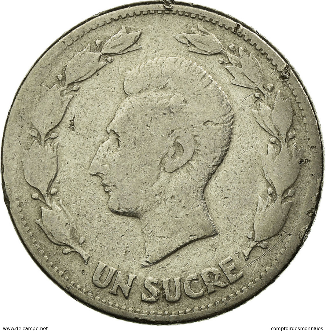 Monnaie, Équateur, Sucre, Un, TB+, Nickel, KM:78.2 - Ecuador