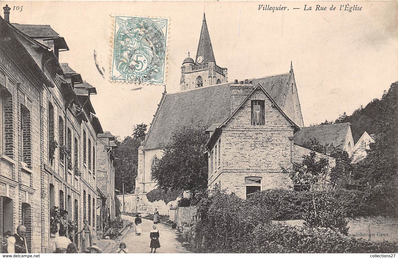 76-VILLEQUIER- LE RUE DE L'EGLISE - Villequier