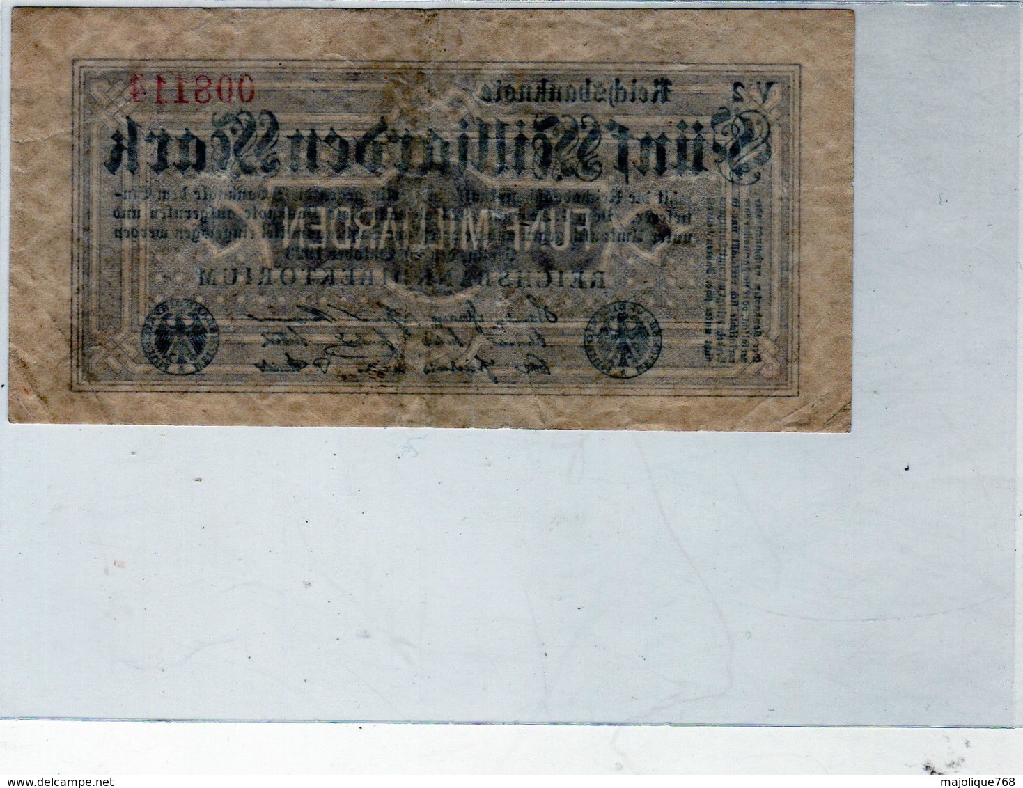 Billet De 5 Milliards Mark, - ND ( Octobre 1923) En T T B - Uni Face - - 5 Milliarden Mark