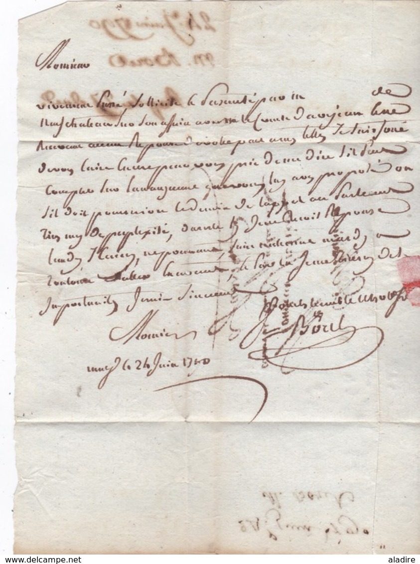 1790 - Marque Postale MONTPELLIER Sur Lettre Pliée Avec Correspondance - 1701-1800: Vorläufer XVIII