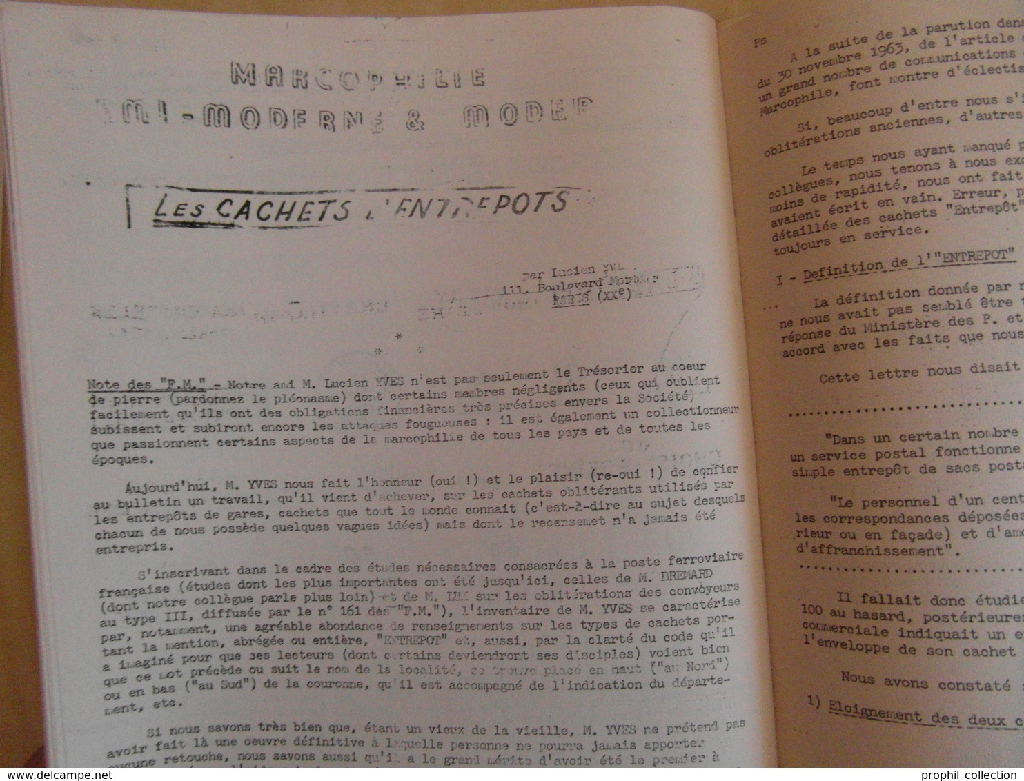 LES FEUILLES MARCOPHILES N° 164 (MARS 1965 / 132 PAGES / PLUSIEURS PHOTOS) - BULLETIN DE L'UNION MARCOPHILE