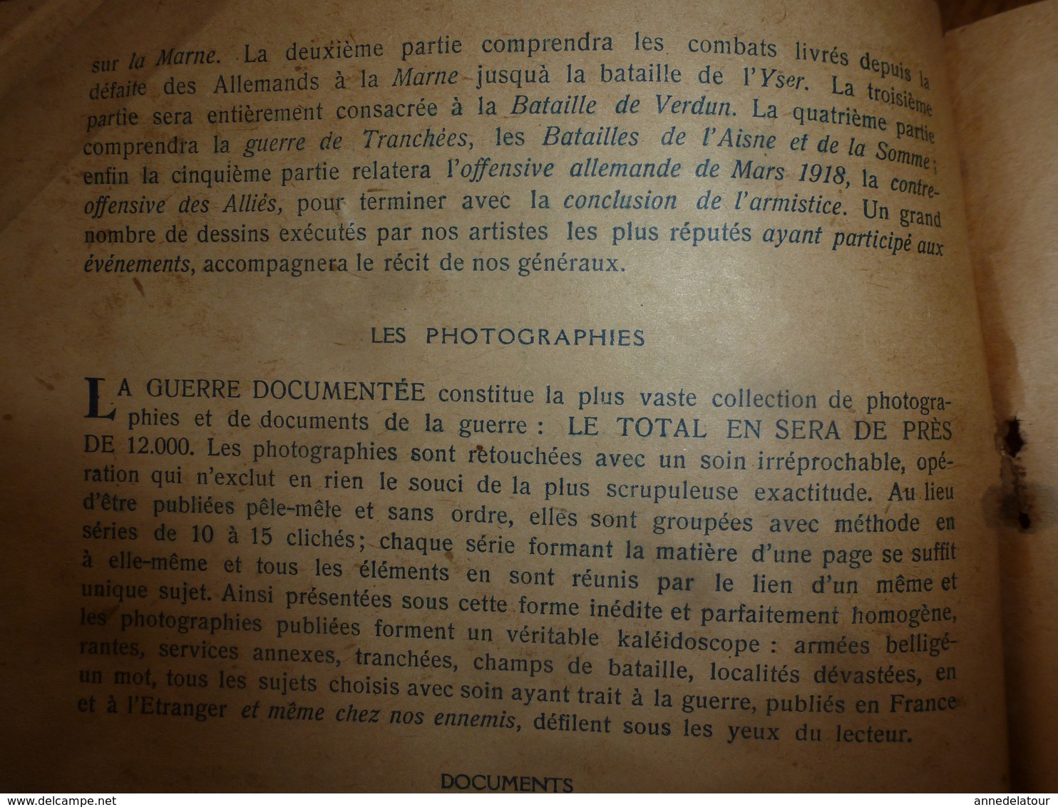 1914-1918 LA GUERRE DOCUMENTÉE -----> Annonce Informative De Cette Parution - Français