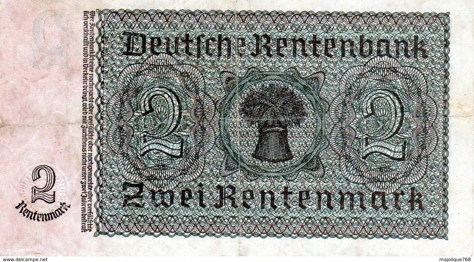Billet De 2 Rentenmark Le 30-janvier 1937 - 2 Rentenmark