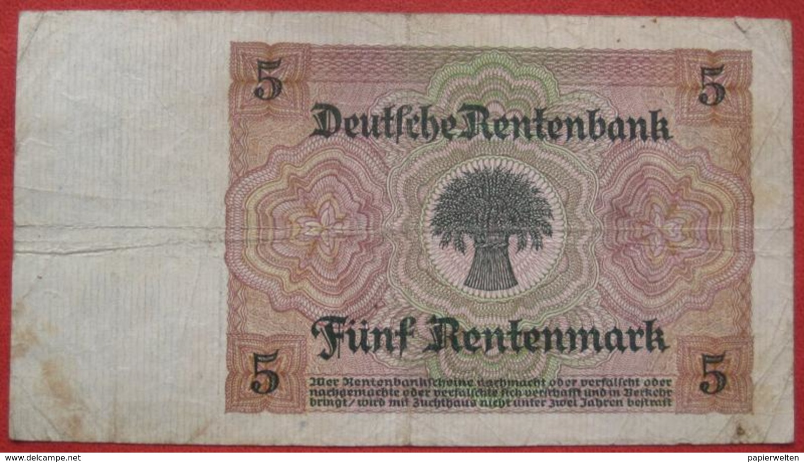 5 Rentenmark 1926 (WPM 169b) 2.1.1926 - 5 Rentenmark