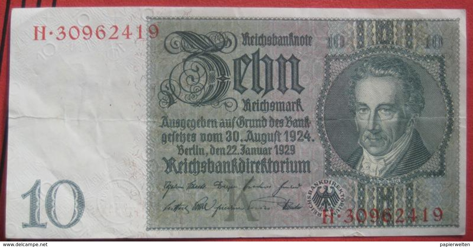 10 Reichsmark 1929 (WPM 180a) 22.1.1929 - 10 Mark