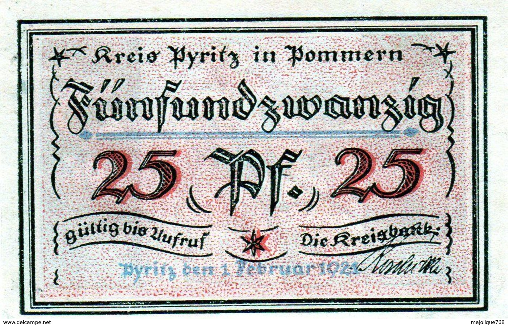 Billet De Nécessité Allemand De 25 Pfennig 1 Février 1921 - - Reichsschuldenverwaltung