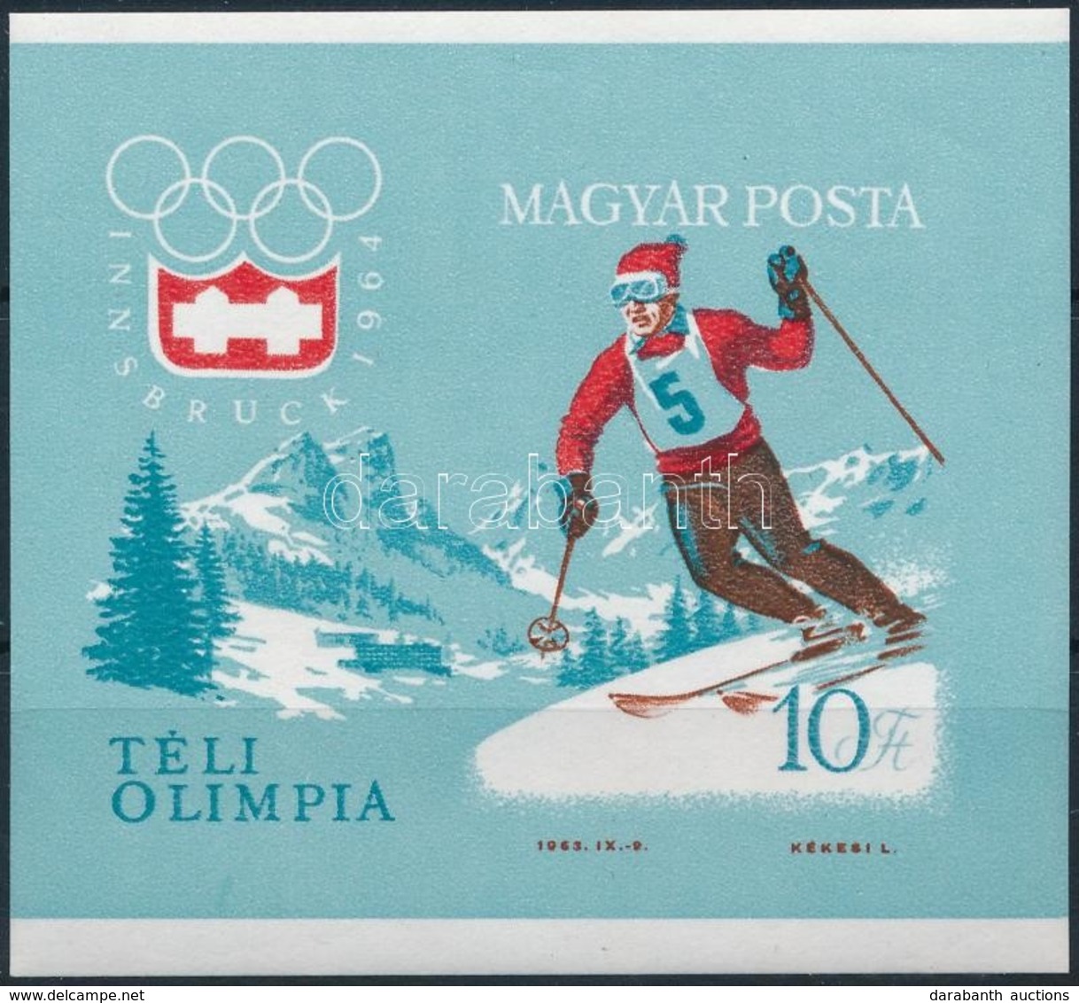 ** 1964 Téli Olimpia Vágott Blokk (6.000) - Other & Unclassified