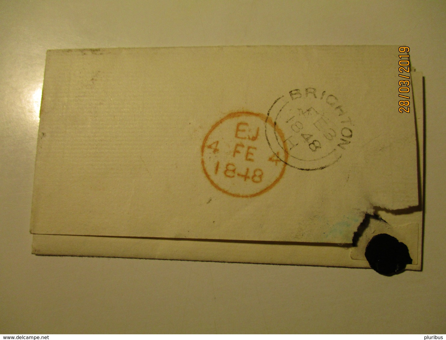 LETTER COVER 1848 BRIGHTON  TO LONDON , ESTONIA GRAF BERG ,0 - Brieven En Documenten