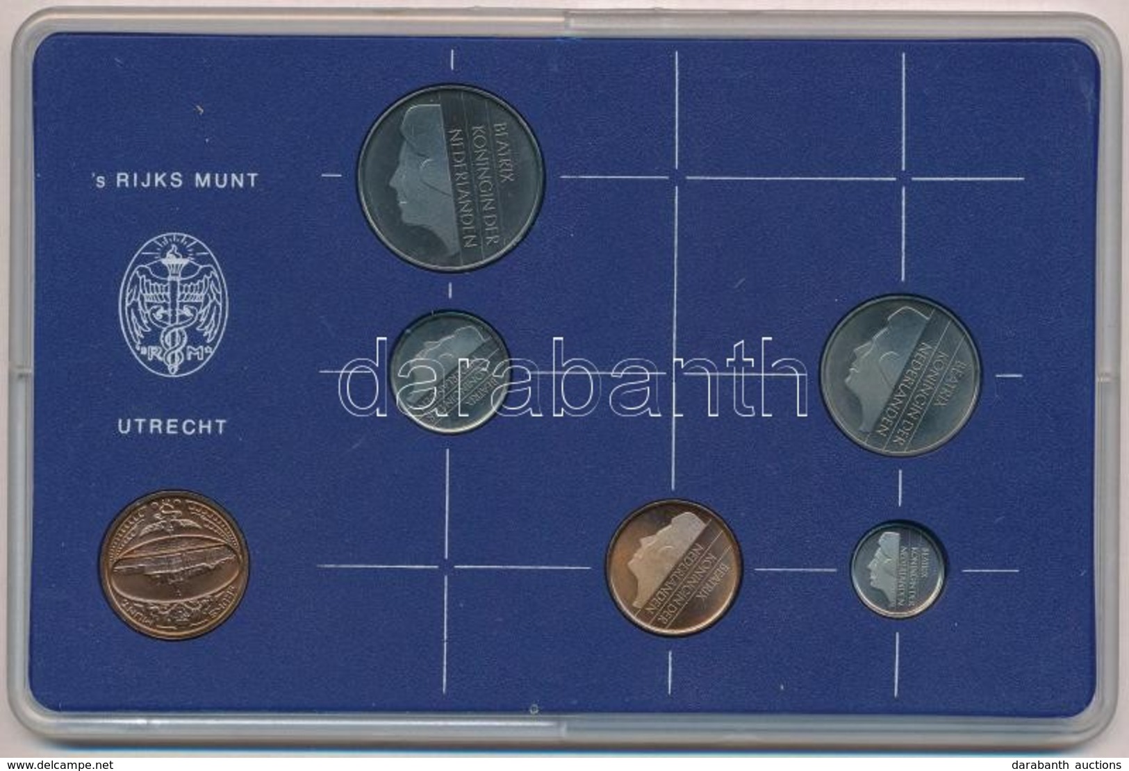 Hollandia 1982. 5c - 2 1/2G (5xklf) + 1982. 's Rijks Munt 1982 (Királyi Verde)' Br Zseton, Műanyag Tokban T:1 Netherland - Unclassified