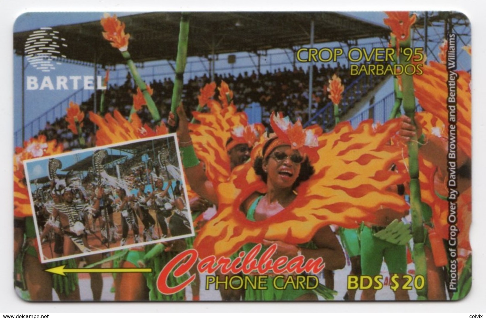 BARBADES CARAIBES MV Cards BAR-87A  20B$ CN 87CBDA CROP OVER 95 - Barbades