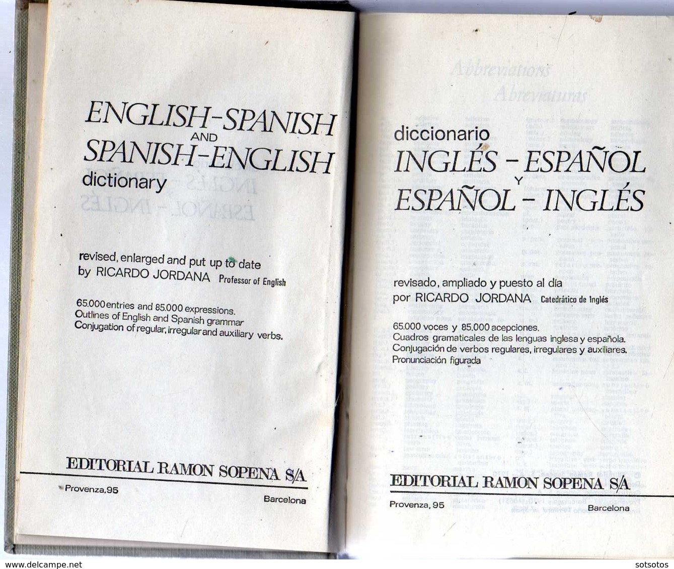 ROBERSTON: DICTIONAiRE English - Spanish And Spanish - English: SOPENA (Barcolona 1970) - 912 Pages - In Good Condition - Dictionaries