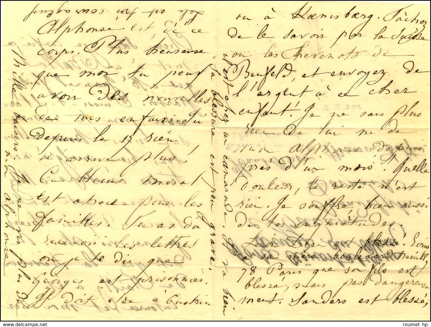 Papillon Des Pharmaciens Adressé à Dornach (Haut-Rhin), Au Recto Mention à La Plume '' Poste Aérostatique / Armée Du Rhi - Oorlog 1870