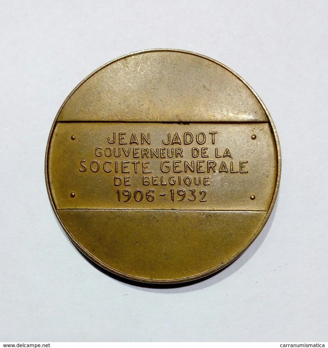 BELGIE / BELGIQUE - MEDAILLE J. JADOT Gouverneur De La Societé Génerale De Belgique (1906-1932) Bronze / 34mm - Firma's