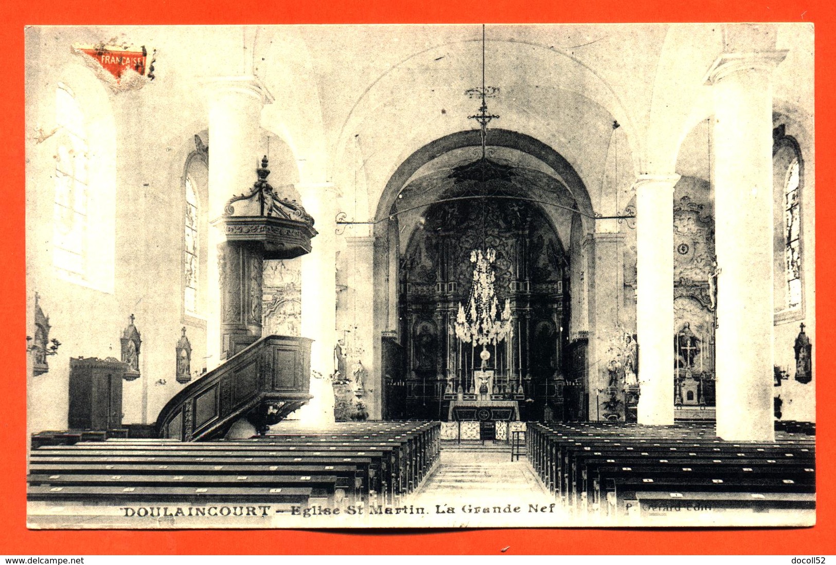 CPA 52 Doulaincourt " église Saint Martin - La Grande Nef " - Doulaincourt