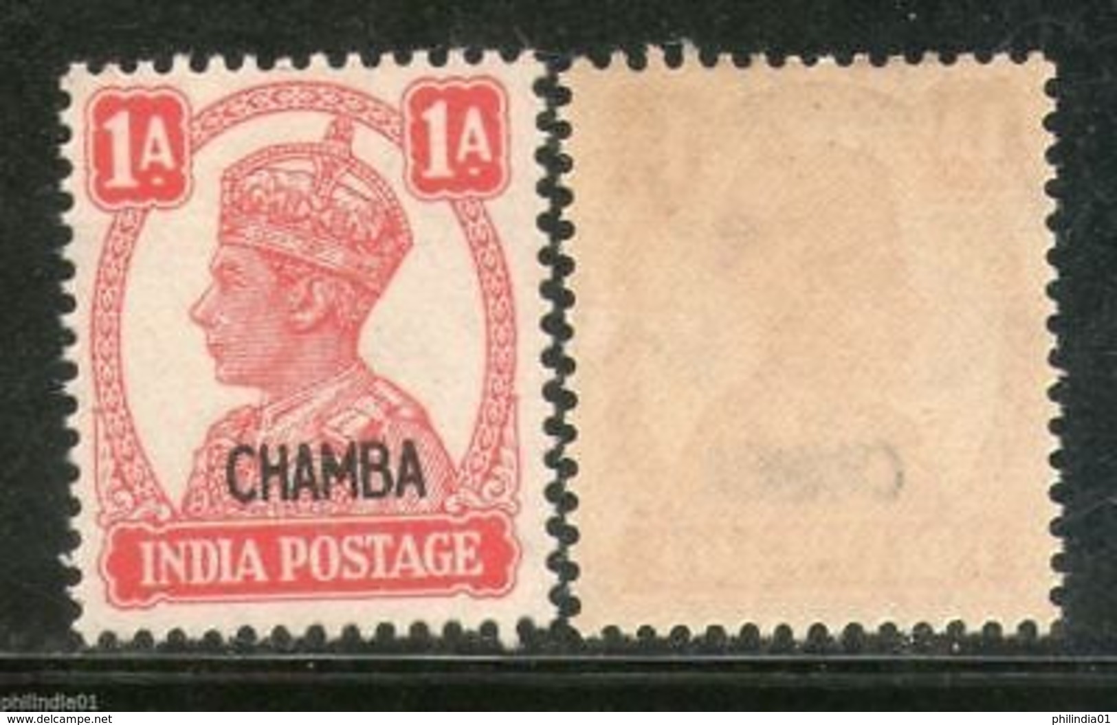 India CHAMBA State KG VI 1An Postage Stamp SG 111 / Sc 92 Cat �3 1v MNH - Chamba