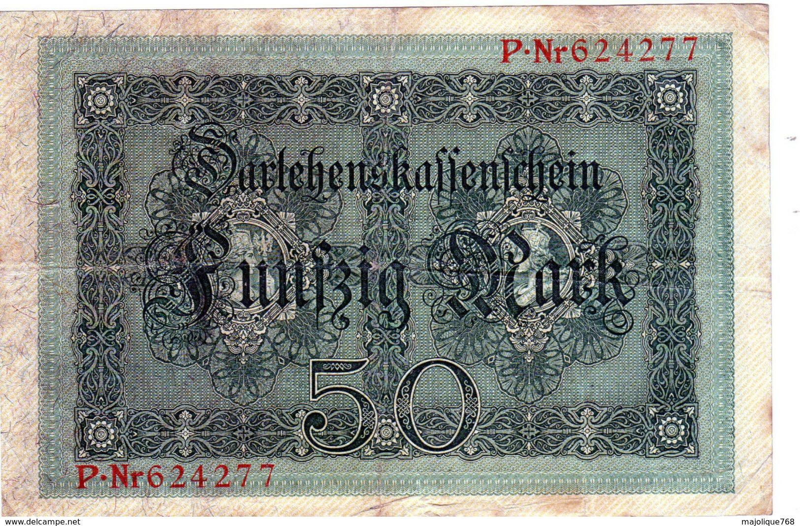 Billet Allemand De 50 Mark Du 5-8-1914- 6 Chiffres Rouge P - N° 624277 En T B - 50 Mark