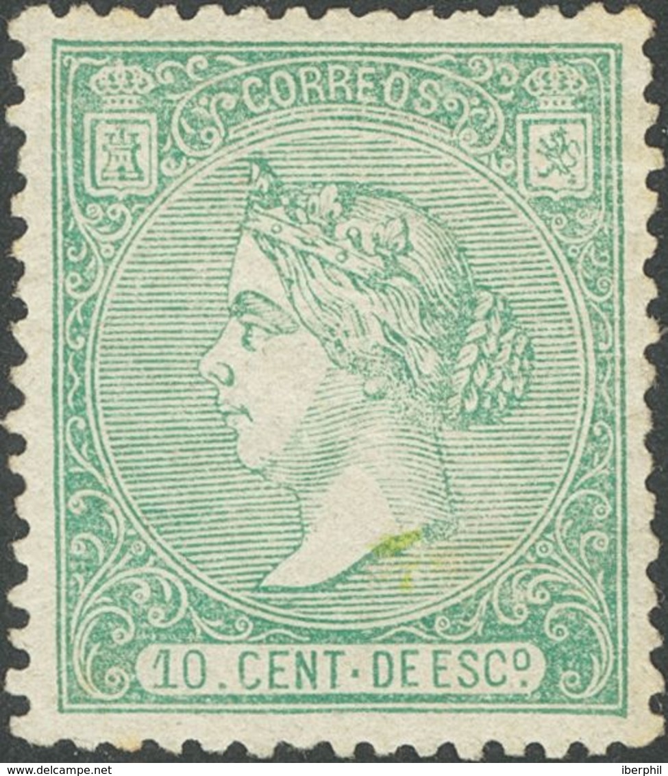 *84. 1866. 10 Cts Verde (leve Puntito Claro Reparado). Excelente Centraje. MAGNIFICO. - Sonstige & Ohne Zuordnung