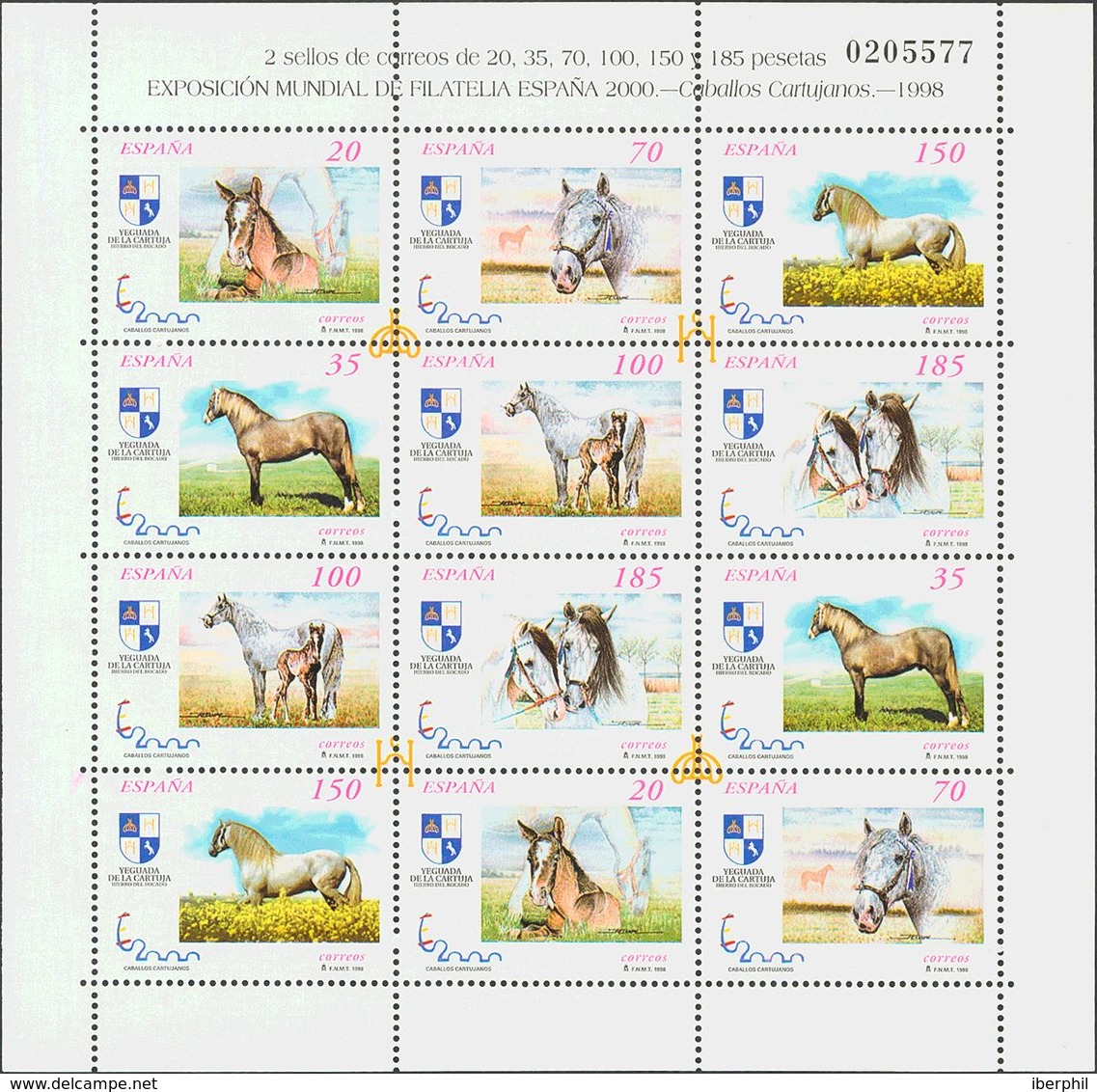 **MP62, MP67, MP69. 2000. Conjunto De Tres Minipliegos De Los Caballos Cartujanos (Series I, II Y III). MAGNIFICOS. Edif - Andere & Zonder Classificatie