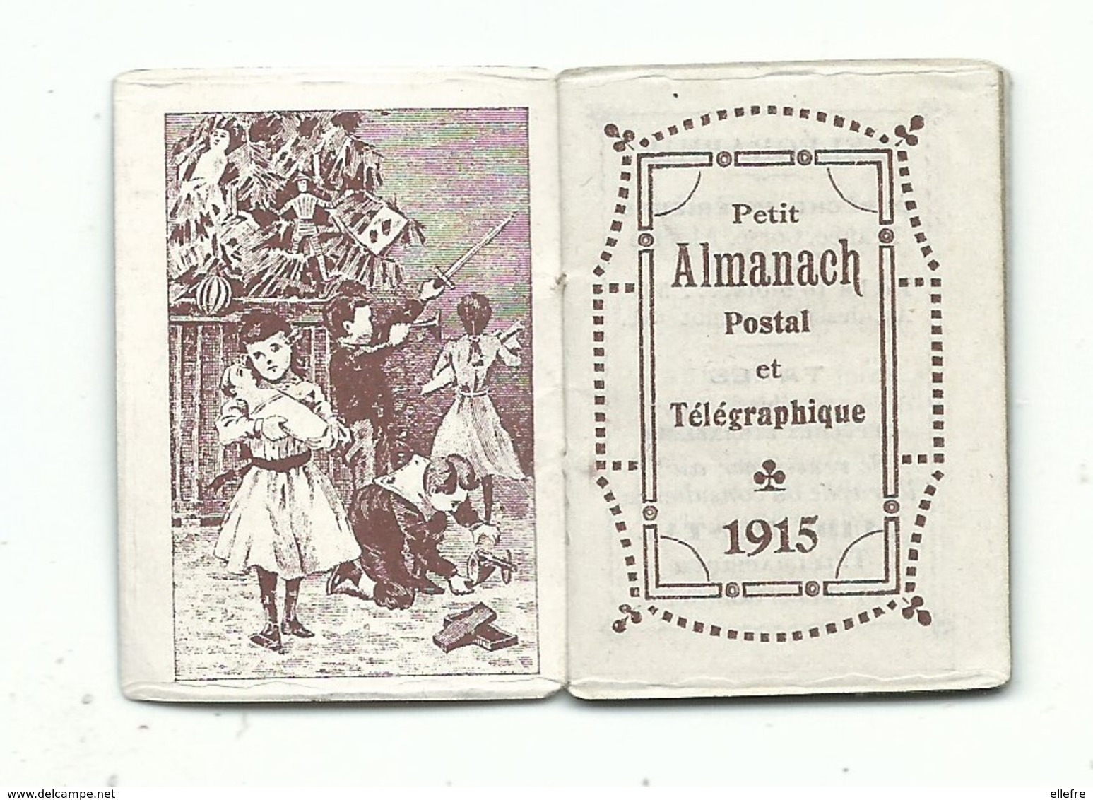 Calendrier 1915 Vieux Gréement  Petit Almanach Postal Et Télégraphique - Belle Illustration Enfant En Page Intérieure - Klein Formaat: ...-1900