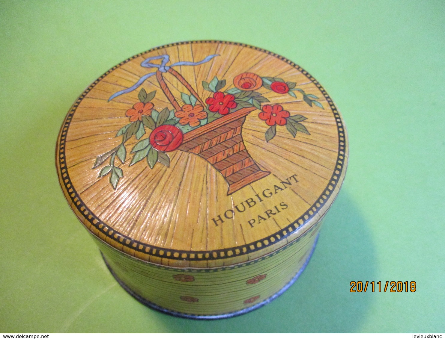 Maquillage/Boite de Poudre de riz/HOUBIGANT/Paris/ Quelques Fleurs Naturelles/Vers 1930-50    PARF184