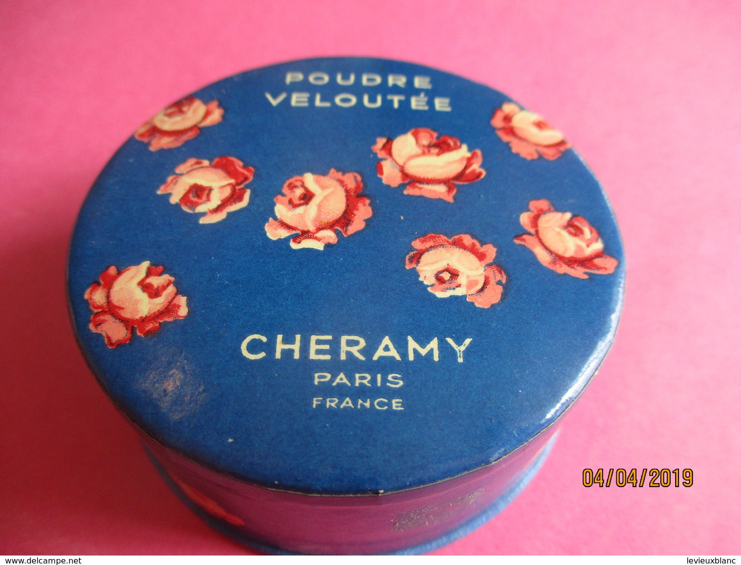 Maquillage/Boite De Poudre De Riz/ CHERAMY, Paris/ Poudre Veloutée / Pêche /Vers 1930-50    PARF188 - Produits De Beauté