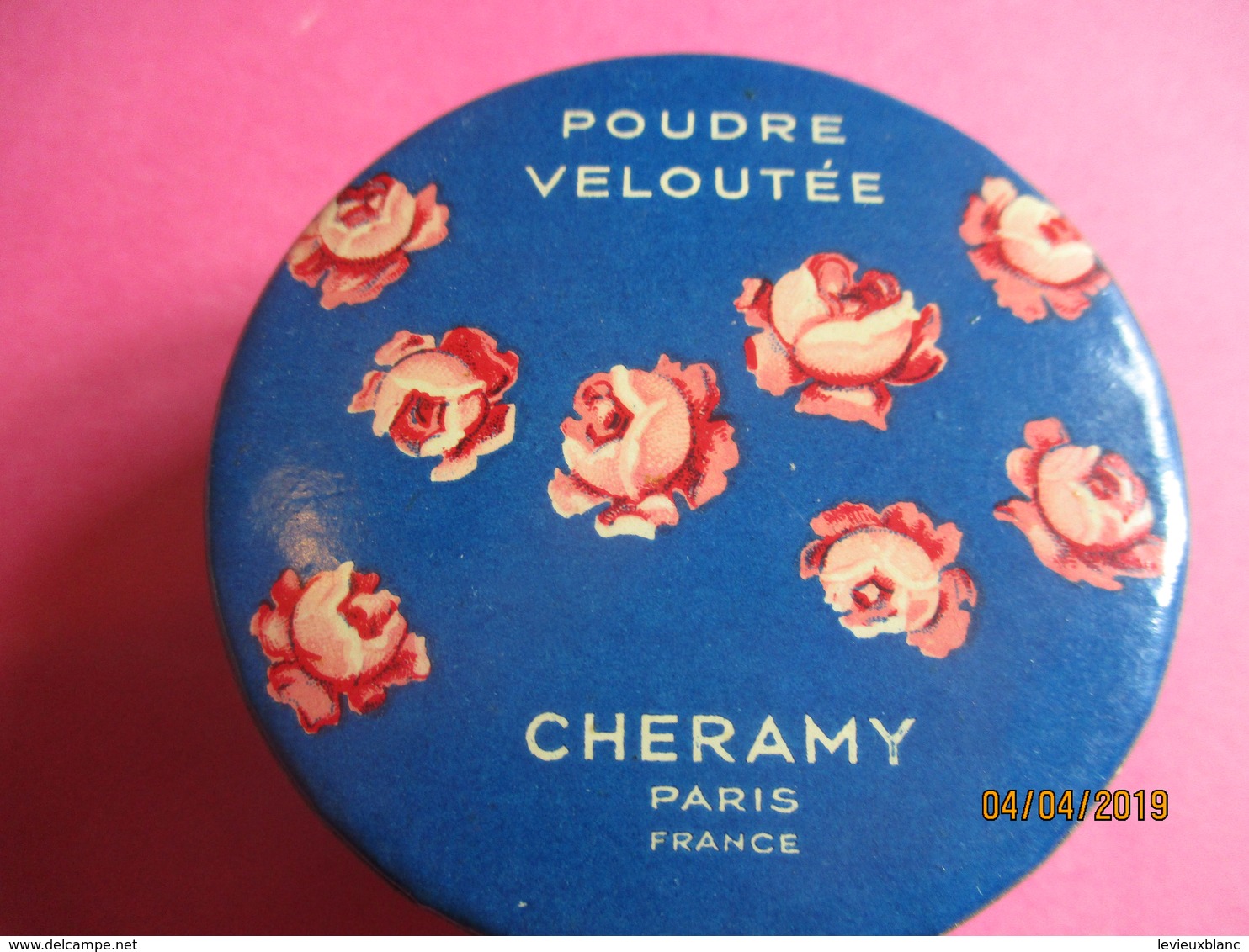 Maquillage/Boite De Poudre De Riz/ CHERAMY, Paris/ Poudre Veloutée / Pêche /Vers 1930-50    PARF188 - Beauty Products