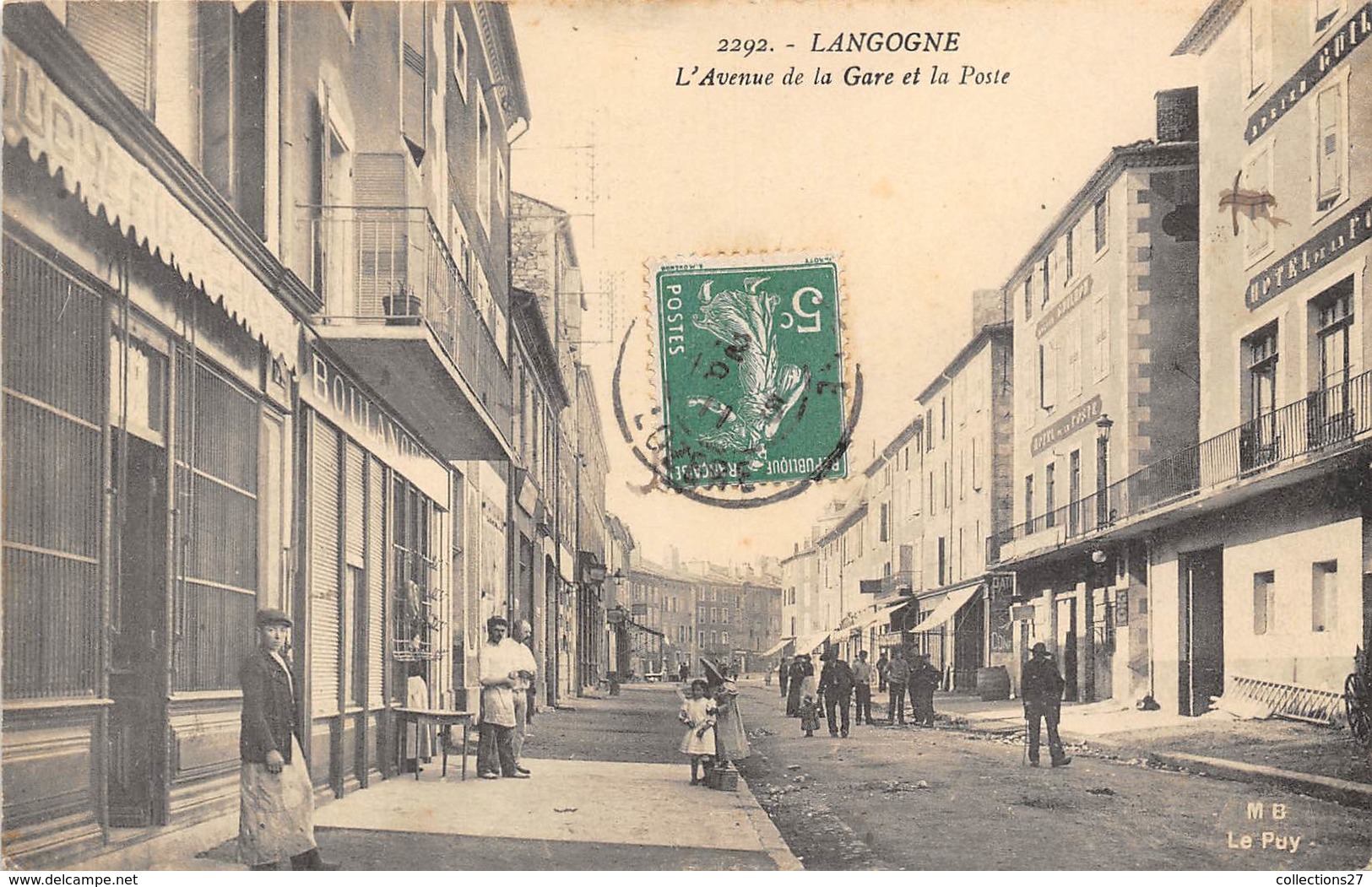 48-LANGOGNE- L'AVENUE DE LA GARE ET LA POSTE - Langogne