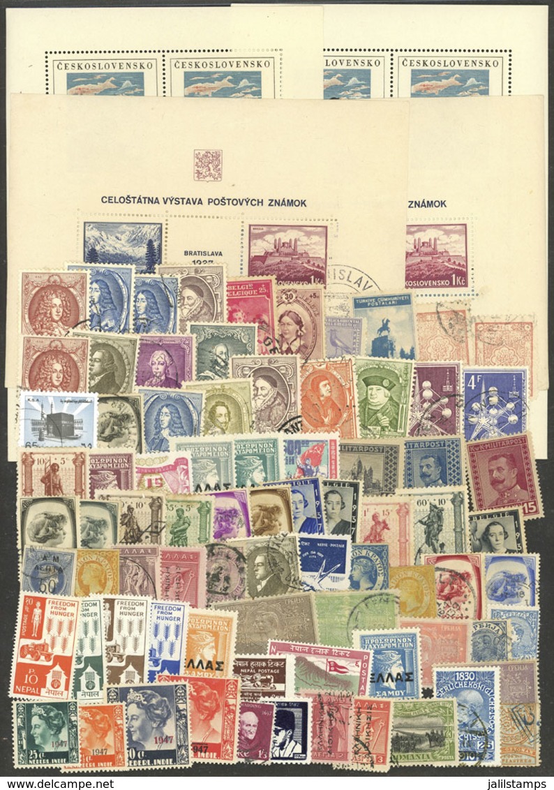 WORLDWIDE: Lot Of Stamps And Souvenir Sheets Of Varied Countries And Periods, Used Or Mint (they Can Be Without Gum), Mi - Andere & Zonder Classificatie