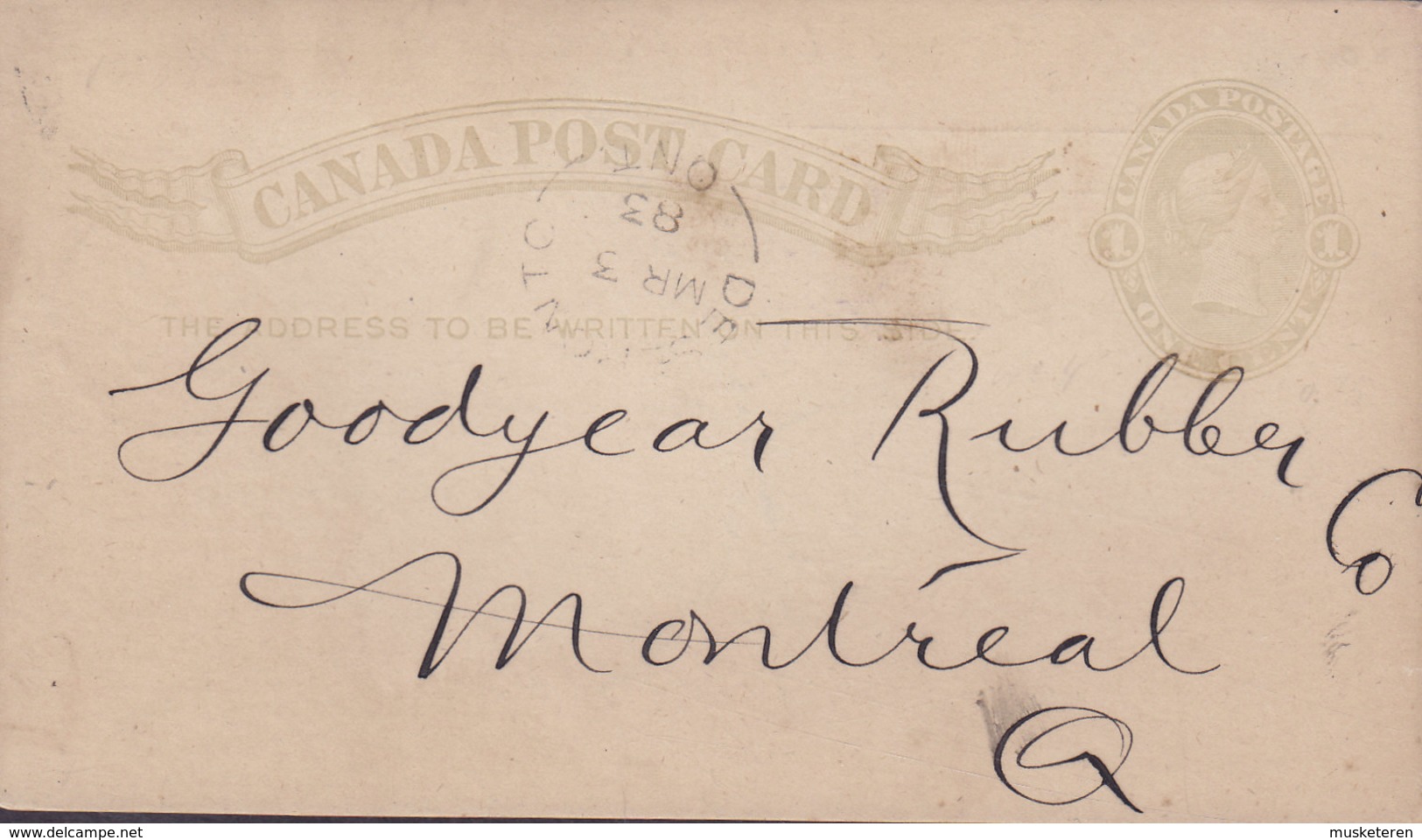 Canada Postal Stationery Ganzsache Victoria PRIVATE Print H. B. RATHBUN & SON, DESERONTO 1883 MONTREAL (2 Scans) - 1860-1899 Victoria