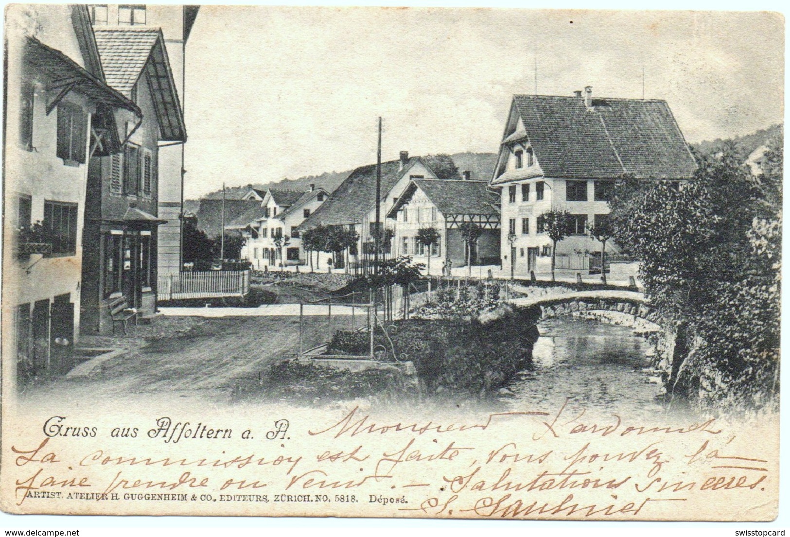 Gruss Aus AFFOLTERN A. Albis Art. Atelier H. Guggenheim Zürich - Affoltern