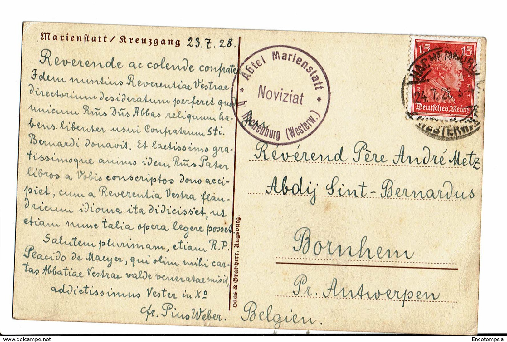 CPA - Carte Postale - Allemagne-  Marienstatt - Abtei - Kreuzgang -1928 -VM2085 - Westerburg