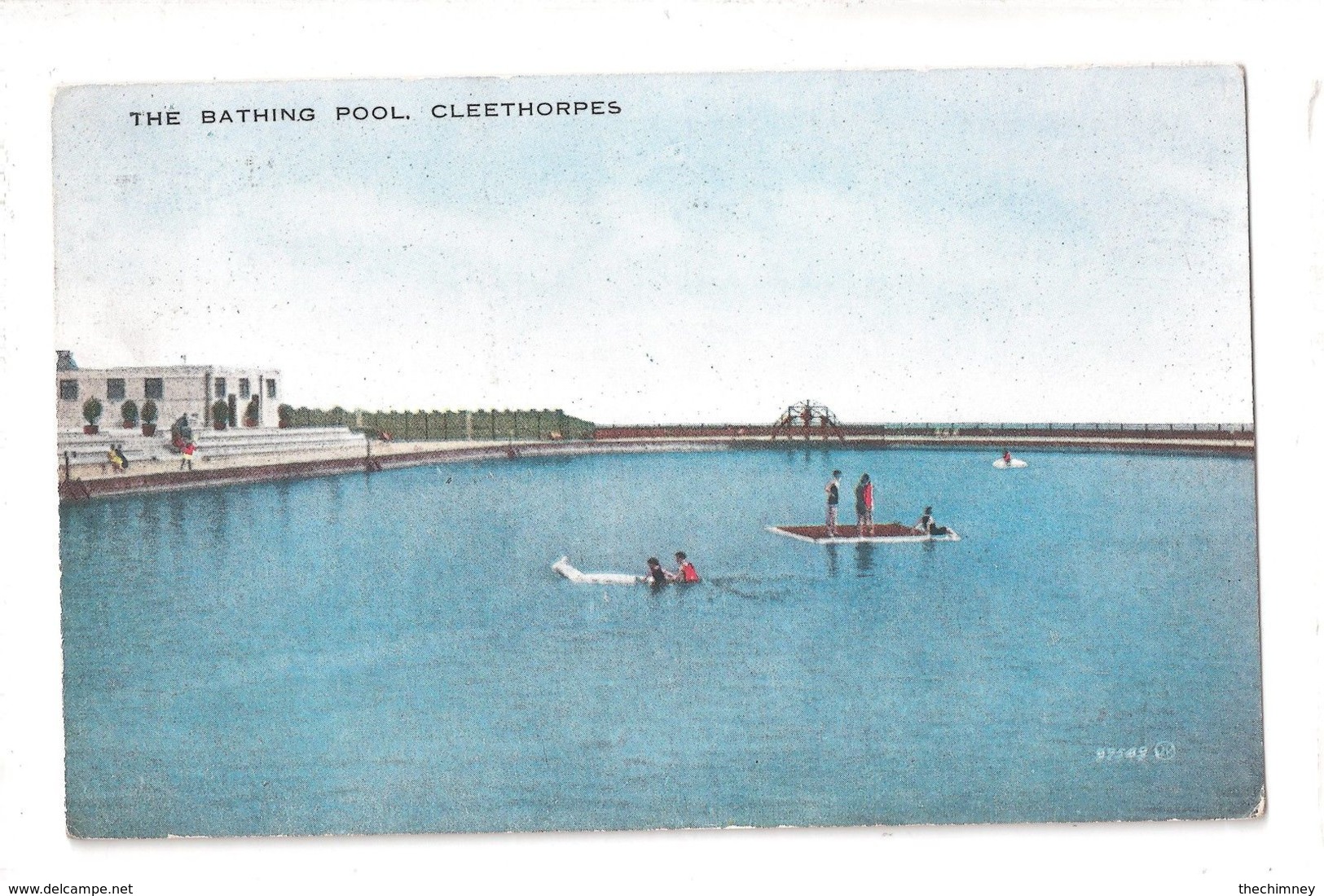 BATHING POOL LIDO CLEETHORPES LINCOLNSHIRE USED 1930 WITH STAMP - Andere & Zonder Classificatie