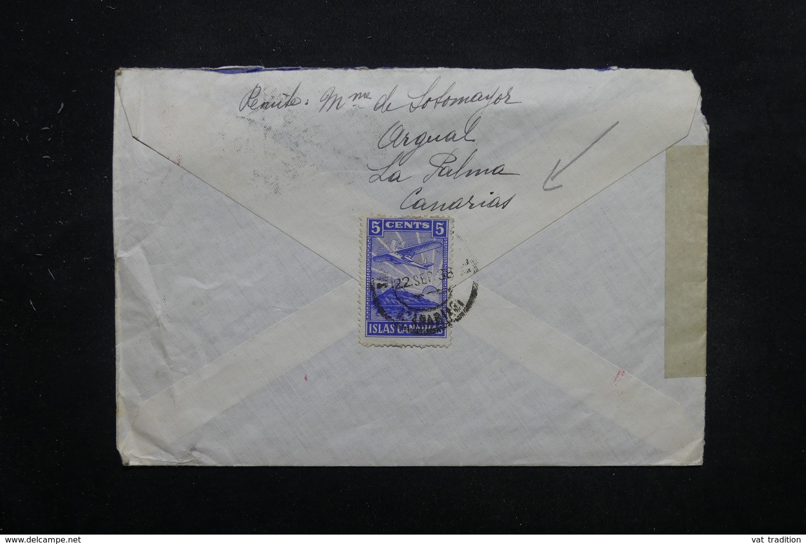 ESPAGNE - Censure Sur Enveloppe De  La Palma Pour La France Via Londres En 1936 , Affranchissement Plaisant - L 27843 - Republikanische Zensur